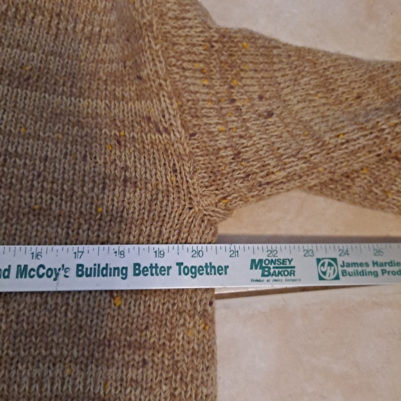 Vntg Banff Womens Wool Blend Open Cardigan Sweater Tan  Sz 16 Hong Kong - Picture 8 of 10